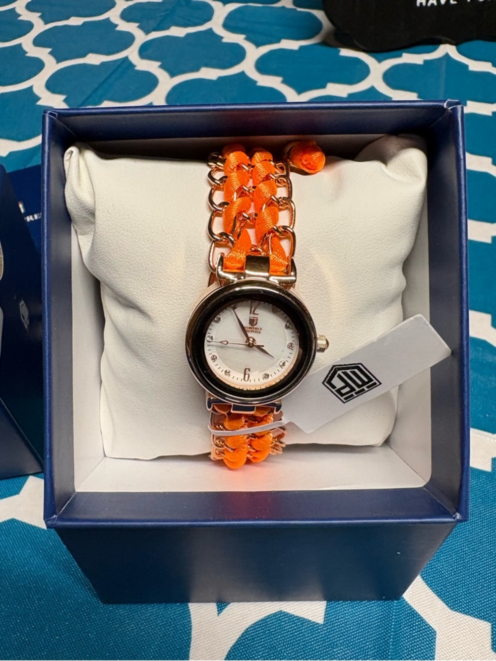 Women's Orange and Gold Chain-Link Bracelet Watch thur Invicta